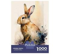 Puzzle Da 1000 Pezzi Rabbit Watercolor Design Puzzle Per Adulti Giocattolo Decorazione Da Parete Corsa Di Velocità Manuale Offerta Come Regalo Per Tutta La Famiglia 52x38cm/1000pcs