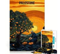 Puzzle da 1000 pezzi "Raccolta delle arance in Palestina" per adolescenti, gioco di logica e abilità, morbido, rilassante, taglio preciso, regalo prezioso (38x26cm)