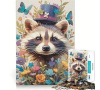 Puzzle da 1000 pezzi "Raccoon Blossom" per adulti e ragazzi, gioco di logica solido, divertente e silenzioso, taglio di precisione, Babbo Natale, scegli il tuo desiderio (38x52cm)