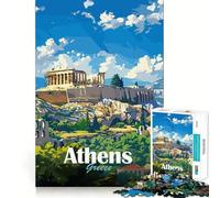 Puzzle da 1000 pezzi raffigurante Atene,Grecia,paesaggio,con incastri precisi Gioco di logica e pensiero creativo,ideale per rilassarsi Regalo di Natale artistico (38x26cm)