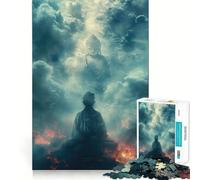 Puzzle da 1000 pezzi raffigurante Buddha in meditazione,con pezzi ben definiti Gioco cognitivo per momenti di relax e divertimento,ideale per decorazioni natalizie (38x52cm)