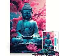 Puzzle da 1000 pezzi raffigurante Buddha nel fiore di loto,con incastri perfetti Un'opera d'arte che stimola la mente,ideale per il relax e come decorazione natalizia da appendere al muro (38x52cm)