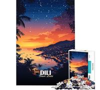 Puzzle da 1000 pezzi raffigurante Dili Timor Est al tramonto Gioco avvincente per coltivare la pazienza educativo antistress regalo di compleanno (dimensioni 50x75cm)