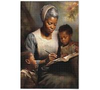 Puzzle da 1000 pezzi raffigurante donne afroamericane e nere, madri, ragazzi e ragazze, che leggono - Regalo per bambini, arredamento per la casa, gi