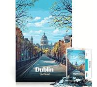 Puzzle da 1000 pezzi raffigurante Dublino,Irlanda,paesaggio urbano,con illustrazione di un taglio perfetto,divertente gioco di risoluzione di problemi,gioco gratuito,regalo di Natale (50x75cm)