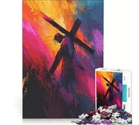 Puzzle da 1000 pezzi raffigurante Gesù che porta la croce gioco rilassante attività intellettuale decompressiva collezione d'artista belle arti 38x52cm
