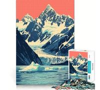 Puzzle da 1000 pezzi raffigurante i ghiacciai dell'Alaska e la natura,con tagli precisi Un rompicapo divertente,perfetto per il tempo libero e per Natale Decorazione murale (38x26cm)