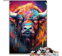Puzzle da 1000 pezzi raffigurante il bufalo, per adulti, attività di unione familiare, regalo per la casa, gioco di ruolo per famiglie (dimensioni 26x38cm)