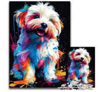 Puzzle da 1000 pezzi raffigurante il cane Coton De Tulear, perfetto per adolescenti, per rafforzare i legami familiari, rompicapo e regalo fai da te per la casa, 50x75CM/19,68x29,52 pollici.