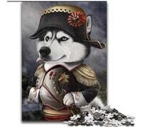 Puzzle da 1000 pezzi raffigurante il cane Husky e l'imperatore Napoleone, dimensioni 26x38cm, regalo perfetto per familiari e amici, adatto dai 14 anni in su.
