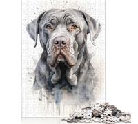 Puzzle da 1000 pezzi raffigurante il cane Mastino Napoletano, per adulti, di difficoltà elevata, gioco educativo, giocattolo, decorazione per la famiglia, 1000 pezzi (38x26 cm)