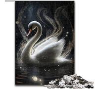 Puzzle da 1000 pezzi raffigurante il cigno bianco,realizzato in legno,regalo,per occasioni quotidiane e speciali,50x75cm,decorazione fai da te,stimolante per il cervello,regalo per le feste