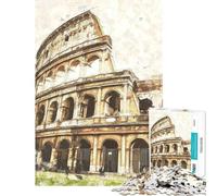 Puzzle da 1000 pezzi raffigurante il Colosseo e Roma Puzzle per adulti gioco rilassante un'opera d'arte compleanno e Natale (dimensioni 38x52cm)