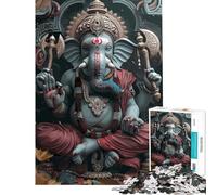 Puzzle da 1000 pezzi raffigurante il dio Ganesha dell'Induismo Gioco educativo di analisi e logica adatto a partire dai 14 anni (38x52cm)