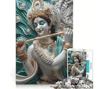 Puzzle da 1000 pezzi raffigurante il dio Krishna dell'Induismo gioco educativo decorazione perfetta compleanno e Natale 38x52cm