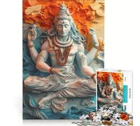 Puzzle da 1000 pezzi raffigurante il dio Shiva dell'Induismo gioco impossibile taglio di precisione con pezzi di forma casuale completamente ad incastro 50x75cm