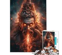 Puzzle da 1000 pezzi raffigurante il dio Shiva infuocato Impegnativo da completare ma divertente e spiritoso Giocattolo decorativo da parete per ragazzi dai 14 anni in su (50x75cm)