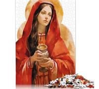 Puzzle da 1000 pezzi raffigurante il dipinto divino femminile di Santa Maria Maddalena per adulti e adolescenti, puzzle di carta per divertimento in famiglia e serate di giochi, 1000 pezzi (75x50 cm)