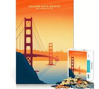 Puzzle da 1000 pezzi raffigurante il Golden Gate Bridge al tramonto ideale per adolescenti Un gioco intelligente per trascorrere del tempo di qualità insieme Immagine da assemblare opera d'arte