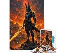 Puzzle da 1000 pezzi raffigurante il guerriero Anubi con la spada in Egitto Difficile e stimolante con elementi di analisi e logica Giocattolo fai-da-te per ragazzi dai 14 anni in su (50x75cm)