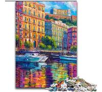 Puzzle da 1000 pezzi raffigurante il lungomare di Napoli, idea regalo per adulti, stimola l'intelligenza cerebrale, giocattoli avvincenti per la decorazione della casa (50x75cm)