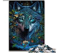 Puzzle da 1000 pezzi raffigurante il lupo nella giungla con mandala, per adulti, rompicapo impegnativo da 1000 pezzi per adolescenti, divertente serata di giochi in famiglia (dimensioni 50x75cm)