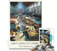 Puzzle da 1000 pezzi raffigurante il mercato di Saint John, decorazione murale, stimolante da completare, ideale per rafforzare il legame di coppia 50x75cm