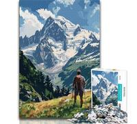 Puzzle da 1000 pezzi raffigurante il Monte Bianco, in Francia, per adulti, difficile da completare ma divertente e umoristico gioco educativo per compleanni, 38x26cm