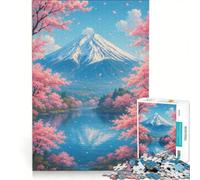 Puzzle da 1000 pezzi raffigurante il Monte Fuji con i ciliegi in fiore decorazione murale attività divertenti da fare in casa collezione d'artista opera d'arte 50x75cm