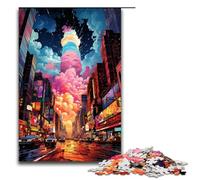 Puzzle da 1000 pezzi raffigurante il New York Times Square al neon per adulti puzzle impossibile antistress per ragazzi dai 14 anni in su 75x50 cm
