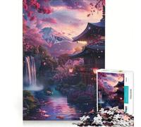 Puzzle da 1000 pezzi raffigurante il paesaggio del Monte Fuji, un gioco interattivo che allena mente e manualità, compleanni e Natale 38x52cm