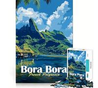 Puzzle da 1000 pezzi raffigurante il paesaggio dell'isola di Bora Bora Gioco di squadra divertente,stimola la mente,ideale per momenti di relax e come decorazione natalizia 38x52cm