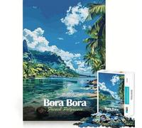 Puzzle da 1000 pezzi raffigurante il paesaggio di Bora Bora,Polinesia Francese,con bordi perfetti,gioco di allenamento mentale,divertimento a ritmo lento,regalo di compleanno 38x52cm