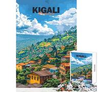 Puzzle da 1000 pezzi raffigurante il paesaggio urbano di Kigali Ruanda Gioco educativo difficile decorazione da parete ideale per rafforzare l'amore tra le coppie (50x75cm)