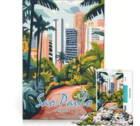 Puzzle da 1000 pezzi raffigurante il paesaggio urbano di San Paolo gioco per famiglie assemblaggio di motivi con pezzi di forma casuale completamente ad incastro 38x52cm