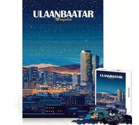 Puzzle da 1000 pezzi raffigurante il panorama notturno della città di Ulaanbaatar, in Mongolia, ideale per adulti Gioco di logica, attività ricreativa, taglio preciso, regalo di compleanno (38x26cm)