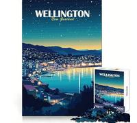 Puzzle da 1000 pezzi raffigurante il panorama notturno della città di Wellington Nuova Zelanda ideale per ragazzi Puzzle che migliora la memoria passatempo rilassante bordi precisi