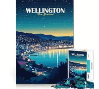 Puzzle da 1000 pezzi raffigurante il panorama notturno di Wellington Nuova Zelanda Pezzi ben definiti Gioco cognitivo per lo sviluppo delle capacità cognitive ideale per momenti di relax