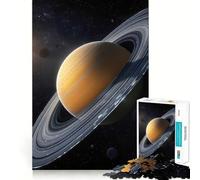 Puzzle da 1000 pezzi raffigurante il pianeta Saturno con i suoi anelli nello spazio, ideale per ragazzi, un gioco mentale rilassante e un regalo artistico di alta qualità (38x26cm)