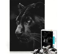 Puzzle da 1000 pezzi raffigurante il profilo di una Pantera Nera, gioco rompicapo, decorazione per la casa, con pezzi di forma casuale completamente ad incastro 50x75cm