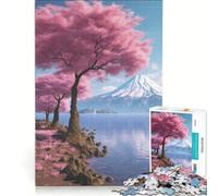 Puzzle da 1000 pezzi raffigurante il sereno Monte Fuji gioco per famiglie assemblaggio di motivi con pezzi di forma casuale completamente ad incastro 38x26cm