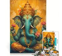 Puzzle da 1000 pezzi raffigurante il Signore Ganesha indù gioco rilassante interazione genitore-figlio regalo per amici e familiari 38x26cm