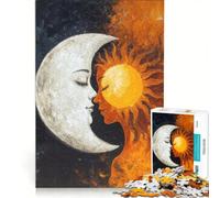 Puzzle da 1000 pezzi raffigurante il sole e la luna che si baciano gioco rompicapo sfida impegnativa regalo per amici e familiari 50x75cm
