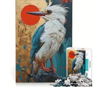 Puzzle da 1000 pezzi raffigurante il sole e un martin pescatore gioco rompicapo attività per tutta la famiglia con poster e foglio di curiosità abbinati 38x52cm