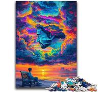 Puzzle da 1000 pezzi raffigurante il volto umano e la nuvola colorata, per adulti e adolescenti, giocattoli, giochi educativi, ottimi regali e giocattoli antistress (50x75cm)