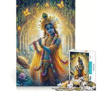 Puzzle da 1000 pezzi raffigurante Krishna che suona il flauto gioco per tutta la famiglia attività divertenti da fare in casa compleanno e Natale 38x52cm