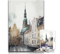 Puzzle da 1000 pezzi raffigurante la città di Copenaghen, per adolescenti, divertente gioco di apprendimento e apprendimento mentale, perfetto regalo festivo premuroso, dimensioni 50x75cm