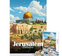 Puzzle da 1000 pezzi raffigurante la città di Gerusalemme decorazione da parete ottimo regalo per giochi educativi con pezzi completamente interconnessi di forma casuale dimensioni 38x26cm