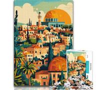 Puzzle da 1000 pezzi raffigurante la città di Gerusalemme, regalo per adolescenti, aiuta il cervello a esercitare i giocattoli avvincenti per coltivare la pazienza, adatto alle coppie, 38x26cm