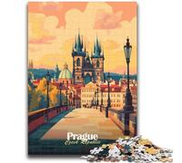 Puzzle da 1000 pezzi raffigurante la città di Praga, per adolescenti e adulti, giocattoli educativi ideali come regalo per tutta la famiglia (38x26cm)